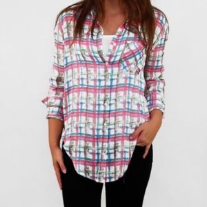 Free People Plaid Flannel Tunic (M)